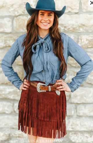 Denim Darling Bow Blouse