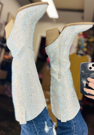 Very G Katy Silver Bling Tall Boot