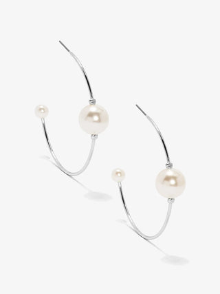 Double Pearl Hoop Earring - Gold
