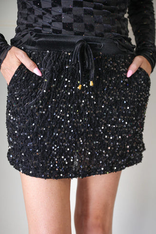 Velvet Hour Sequins Skort