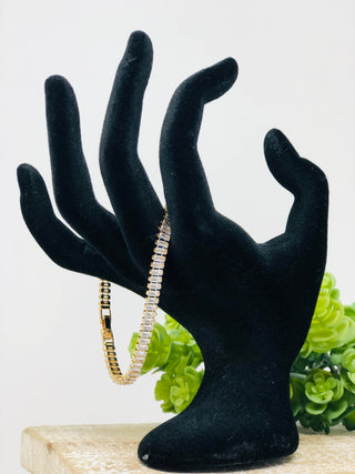 Baguette Rhinestone Gold Tennis Bracelet