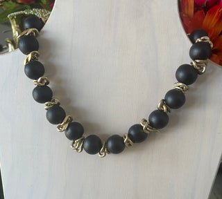 Midnight Twist Beaded Necklace