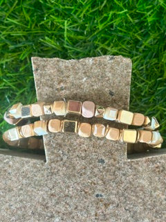 Golden Blocks Bracelet Stack