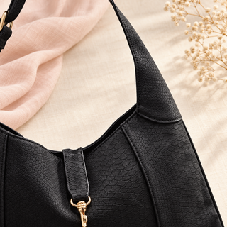 Amie Snake Embossed Shoulder Bag