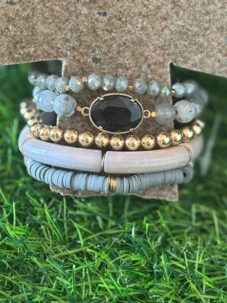 Smoky Elegance Bracelet Stack