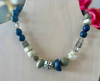 Blue Sage Artisan Bead Necklace