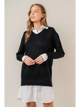 The Classic Chic Layered Sweater Dress