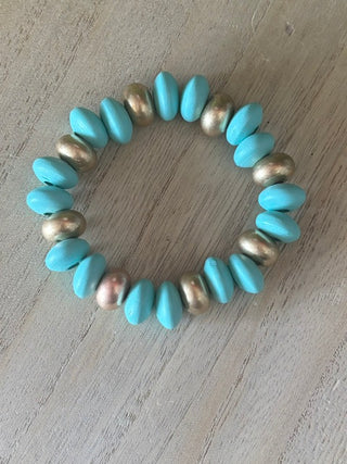 Turquoise & Gold Petal Bracelet