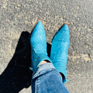 Very G Blinging Maze Turquoise Bootie