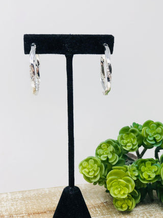 Twisted Hoop Bling Earrings