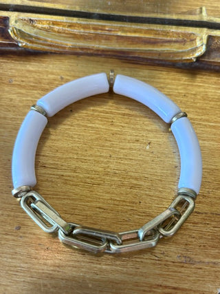 White Link Stretch Bracelet