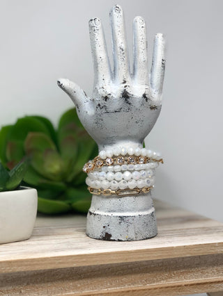 White & Gold Bracelet Set