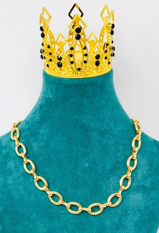 Oval Linked Gold Chain Necklace